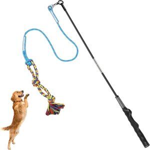 Flirt Pole for Dogs Interactive Dog Toys for Large Medium Small Dogs Chase and T